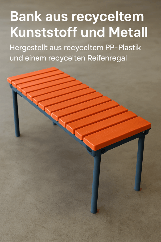 ChatGPT Version eines Fotos unserer selbstgebauten Upcycling-Bank.